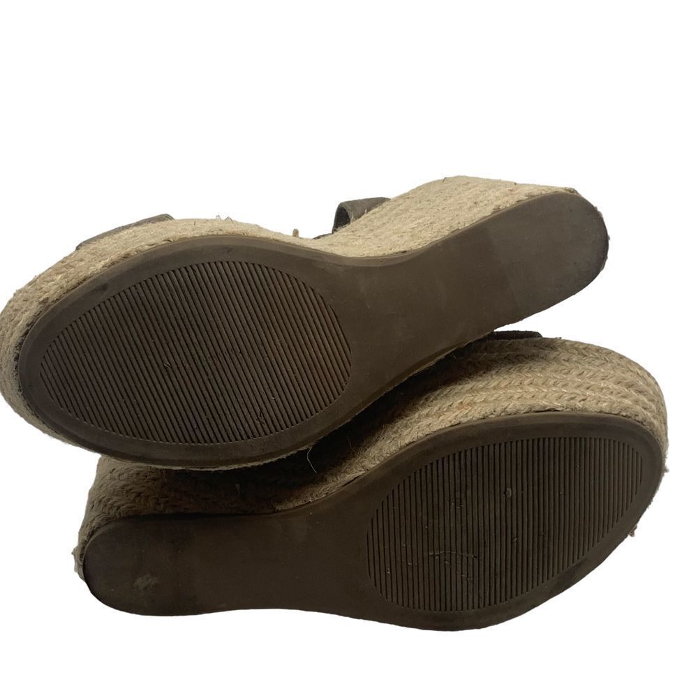 Steve Madden Alyssa Taupe‎ Suede Espadrille Wedge Sandals Ankle Strap Size 9M - Picture 7 of 7